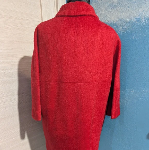 Vintage Red Women's Coat with Large Buttons, late 60s-70s. - Picture 7 of 15
